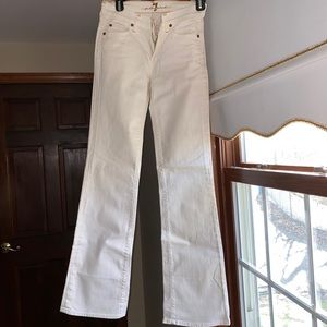 White boot cut jeans